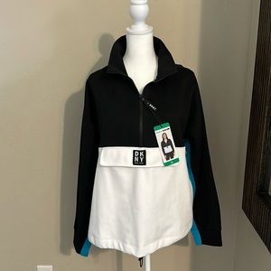New with tags DKNY sport 3/4 zip sweatshirt.